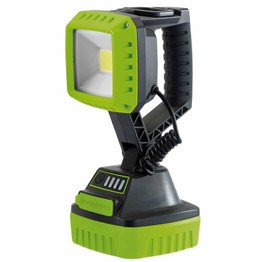 Draper 90033 COB LED Rechargeable Worklight, 10W, 1,000 Lumens, Green, 4 x 2.2Ah Batteries Supplied