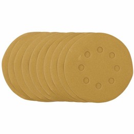 Draper 58340 Gold Sanding Discs with Hook & Loop, 125mm, 240 Grit (Pack of 10)