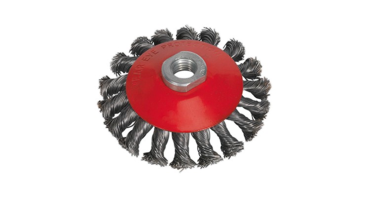 Sealey CWB100 Conical Wire Brush &#8709;100mm M10 x 1.5mm