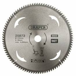 Draper 25873 TCT Circular Saw Blade for Wood, 315 x 30mm, 96T