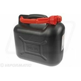 Black plastic fuel container 10ltr