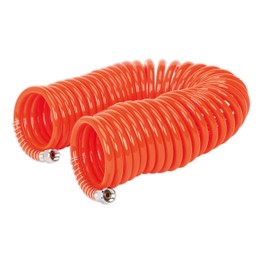 Sealey AH10C/6 PU Coiled Air Hose 10m x &#8709;6mm with 1/4"BSP Unions