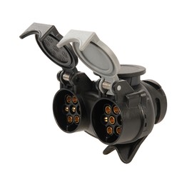 Silverline Twin Plug to Socket Towing Adaptor - 7-Pin N & S-Type to 13-Pin
