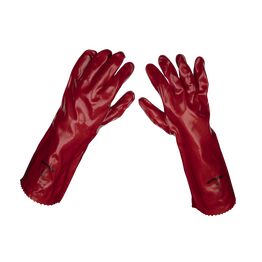 Sealey Red PVC Gauntlets 450mm