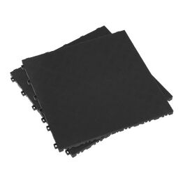 Sealey Polypropylene Floor Tile 400 x 400mm - Black Treadplate - Pack of 9 FT3B