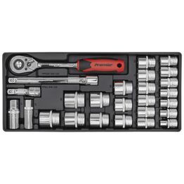 Sealey Tool Tray with Socket Set 26pc 1/2"Sq Drive TBT35