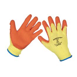 Sealey Super Grip Knitted Gloves Latex Palm (Large) - Pack of 6 Pairs TSP121L/6
