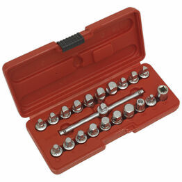 Sealey AK6586 Oil Drain Plug Key Set 21pc 3/8"Sq Drive