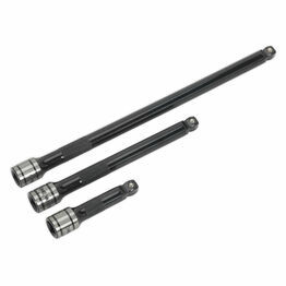 Sealey AK7691 Wobble/Rigid Extension Bar Set 3pc 3/8"Sq Drive Black Series