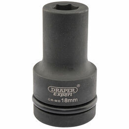 Draper 05133 Expert 18mm 1" Square Drive Hi-Torq&#174; 6 Point Deep Impact Socket