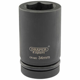 Draper 05148 Expert 34mm 1" Square Drive Hi-Torq&#174; 6 Point Deep Impact Socket