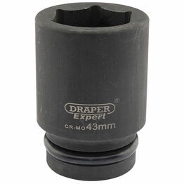 Draper 05153 Expert 43mm 1" Square Drive Hi-Torq&#174; 6 Point Deep Impact Socket