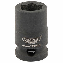 Draper 06871 Expert 12mm 3/8" Square Drive Hi-Torq&#174; 6 Point Impact Socket