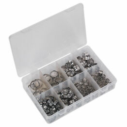 Sealey AB043SE O-Clip Single Ear Assortment 160pc Stainless Steel