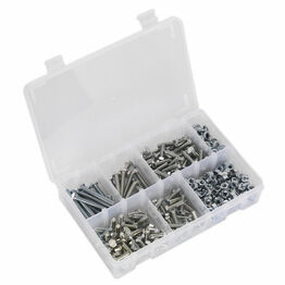 Sealey AB050SNW Setscrew, Nut & Washer Assortment 408pc High Tensile M6 Metric