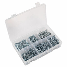 Sealey AB062STCS Self Tapping Screw Assortment 510pc Countersunk Pozi Zinc DIN 7982