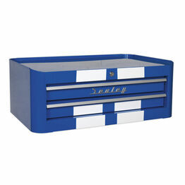 Sealey AP28102BWS Mid-Box 2 Drawer Retro Style - Blue with White Stripes