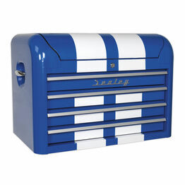 Sealey AP28104BWS Topchest 4 Drawer Retro Style - Blue with White Stripes