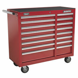 Sealey AP41169 Rollcab 16 Drawer with Ball Bearing Slides Heavy-Duty - Red