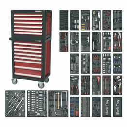 Sealey APTTC02 Topchest & Rollcab Combination 14 Drawer with Ball Bearing Slides & 1233pc Tool Kit