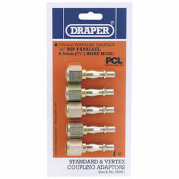 Draper 55061 1/4" Female Thread PCL Coupling Screw Adaptor Pack of 5