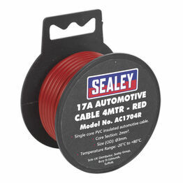 Sealey AC1704R Automotive Cable Thick Wall 17A 4m Red