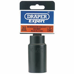 Draper 71393 30mm 1/2" Sq. Dr. Hub Nut Impact Socket