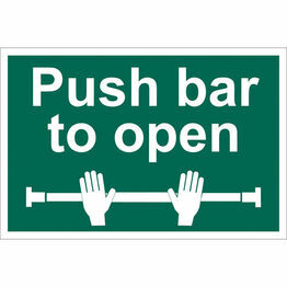 Draper 72454 Push Bar To Open' Safety Sign
