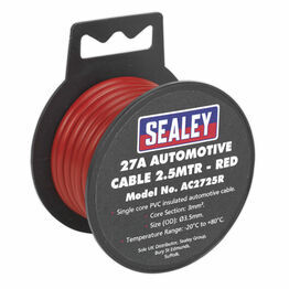 Sealey AC2725R Automotive Cable Thick Wall 27A 2.5m Red