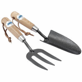 Draper 83776 Carbon Steel Heavy Duty Hand Fork and Trowel Set with Ash Handles (2 Piece)
