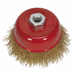 Sealey CBC75 Brassed Steel Cup Brush &#8709;75mm M10 x 1.5mm
