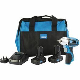 Draper 99721 Storm Force&#174; 10.8V Power Interchange Impact Wrench Kit (+2 x 4Ah Batteries, Charger and Bag)