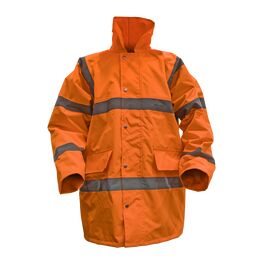 Sealey Hi-Vis Orange Motorway Jacket with Quilted Lining