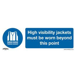 Sealey SS9V1 Mandatory Safety Sign - High Visibility Jackets Must Be Worn Beyond This Point - Self-Adhesive Vinyl