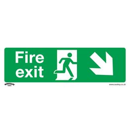 Sealey SS36V1 Safe Conditions Safety Sign - Fire Exit (Down Right) - Self-Adhesive Vinyl