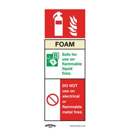 Sealey SS30P10 Safe Conditions Safety Sign - Foam Fire Extinguisher - Rigid Plastic - Pack of 10