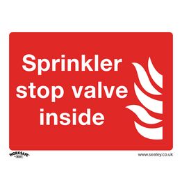 Sealey SS23V10 Safe Conditions Safety Sign - Sprinkler Stop Valve - Self-Adhesive Vinyl - Pack of 10