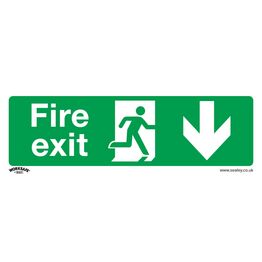 Sealey SS22P1 Safe Conditions Safety Sign - Fire Exit (Down) - Rigid Plastic