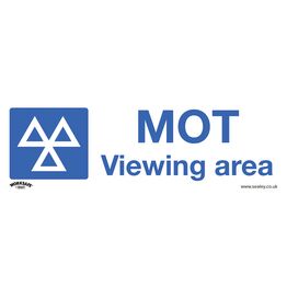 Sealey SS50P1 Warning Safety Sign - MOT Viewing Area - Rigid Plastic