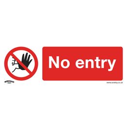 Sealey SS14P1 Prohibition Safety Sign - No Entry - Rigid Plastic