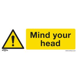 Sealey SS39V10 Warning Safety Sign - Mind Your Head - Self-Adhesive Vinyl - Pack of 10