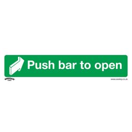Sealey SS29P10 Safe Conditions Safety Sign - Push Bar To Open - Rigid Plastic - Pack of 10