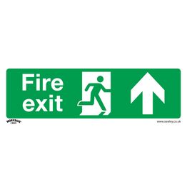 Sealey SS28V10 Safe Conditions Safety Sign - Fire Exit (Up) - Self-Adhesive Vinyl - Pack of 10