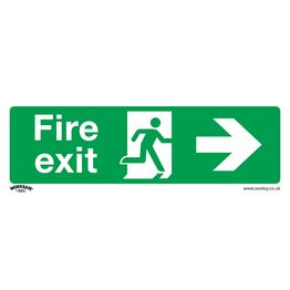 Sealey SS24V10 Safe Conditions Safety Sign - Fire Exit (Right) - Self-Adhesive Vinyl - Pack of 10