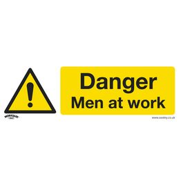 Sealey SS46P10 Warning Safety Sign - Danger Men At Work - Rigid Plastic - Pack of 10