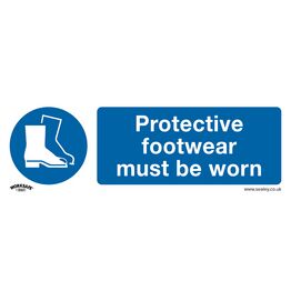 Sealey SS7V1 Mandatory Safety Sign - Protective Footwear Must Be Worn - Self-Adhesive Vinyl