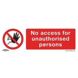 Sealey SS17P1 Prohibition Safety Sign - No Access - Rigid Plastic