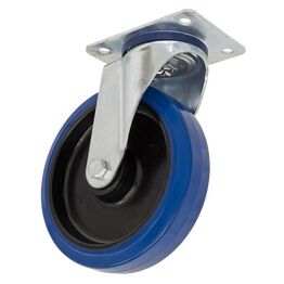 Sealey SCW3160SPEM Heavy-Duty Blue Elastic Rubber Swivel Castor Wheel Ø160mm - Trade