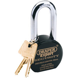 Draper 64207 Heavy Duty Stainless Steel Padlock and 2 Keys, 63 x 50mm