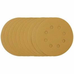Draper 59856 Gold Sanding Discs with Hook & Loop, 125mm, 400 Grit (Pack of 10)